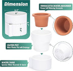 Phoenix Vine 6.5 Inch Self-Watering Planter Pot with Terracotta Insert, Deep Water Reservoir, and Ceramic-Alike BPA-Free Plastic Pot for Plant, Modern Planter for Houseplants, White, 53-A-S-1