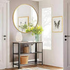 Fabuday Large Round Mirror for Wall 36 Inch Gold - Huge Circle Mirror Bathroom, Living Room, Bedroom, Hallyway, Matte Frame Metal Mirrors