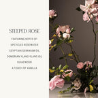 Homecourt Luxury Scented Candle, 60-Hour Burn Time, Soy Wax Blend & Organic Cotton Wick, Kiln-Fired Reusable Ceramic Vessel, Steeped Rose, 8 oz