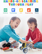 STEM Toys for 5 6 7 8+ Year Old Boy, 10 in 1 Electric Building Toys for Kids Ages 4-8 5-7 6-8, Educational Racing Construction Science Kit for Boys 4-6 8-10, Creative Activities Holiday Birthday Gift