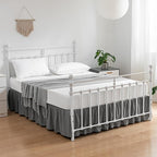 Bed Skirt Ruffled Bed Skirt with Split Corners, 18 Inch Drop Dust Ruffle Bed Skirt with Platform, Grey,King Size