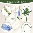 Blue Delphinium Artificial Flowers,6PCS Larkspur Silk Fake Flowers 29.5" Long Stem Faux Hyacinth Flowers for Tall Vase Wedding Home Garden Decor (Blue)