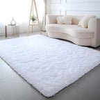 CAIYUECS Shag Area Rug,Indoor Ultra Soft Fluffy Plush Rugs for Bedroom Living Room, Non-Skid Modern Nursery Faux Fur Rugs for Kids Room Home Decor (6x9 Feet, White)