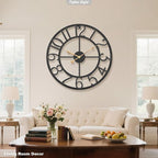 14 Inch Large Wall Clocks for Living Room Decor,Big Silent Battery Operated Metal Wall Clock,Rustic Modern FarmhouseArabic Numerals Wall Clock for Kitchen,Office,Bedroom,Dinng Room