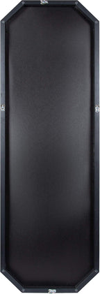 Kate and Laurel Rhodes Modern Full Length Octagon Wall Mirror, 16 x 48, Black, Decorative Glam Geometric Wall Accent
