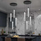 Mini Chandelier Crystal Pendant Lights,Bubble Crystal Chandelier for Living Room Bedroom Modern LED Ceiling Light Dimmable 2700k-6000k