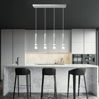 4-Light Dining Room Modern Pendant Light Kitchen Fixture Dimmable LED Chrome Mini Pendant Lighting fo Kitchen Island Study Pendant Lights