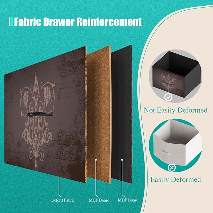 Dresser for Bedroom with 18 Drawers, Tall Fabric Storage Dresser, Chest of Drawers for Closet, Nursery, Bedside, Living Room, Laundry, Entryway, Hallway (Pattern)