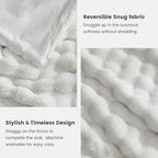 Cozy Bliss Faux Fur Throw Blanket for Couch, Fuzzy Soft Plush Thick Bubble Blanket for Sofa Bedroom Living Room, 90 * 90 Inches Cream White