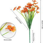 Uieke 72 Bundles Artificial Fall Flowers for Outdoors UV Resistant No Fade Faux Autumn Plants for Outside Home Garden Wedding Party Fall Décor (Orange)