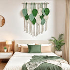 Macrame Wall Hanging Boho Wall Tapestry Handmade Woven Leaf Wall Decor Crochet Wall Art for Home Office Apartment(23.6" W x 31.5" L)