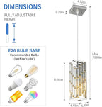 Chrome Pendant Lighting Modern Pendant Light, Mini Crystal Chandeliers,Adjustable Pendant Light Fixture for Kitchen Island Dinning Room Bedroom (3 Pack)