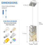 Chrome Pendant Lighting Modern Pendant Light, Mini Crystal Chandeliers,Adjustable Pendant Light Fixture for Kitchen Island Dinning Room Bedroom (1 Pack)