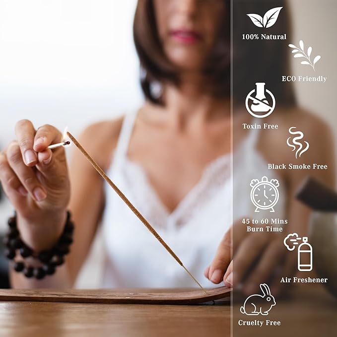 Incense Sticks, Palo Santo Incense, Pack of 100 Stick, Hand Rolled Aromatic Masala Made with Natural Ingredients, 45-60 Minute Burn Time, Best for Home Fragrance, Meditation, Yoga, Spiritual Healing