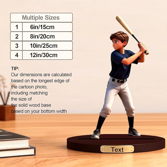 Personalized 3d Effect Baseball Player Cartoon Photo Figurine Customized Desktop Decoration For Home Office Bedside Table Decoration,Giving Christmas Desktop Decoration To Fathers,Sons,And Baseball Enthusiasts (Baseball cartoon)