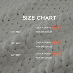 YnM Cooling Chunky Throw Blanket, Medium-Weight, Hand Knitted, Skin Friendly, Ventilated and Breathable, Machine Washable, Home Décor Piece for Couch, Sofa and Bed (White, 60x80 Inch)