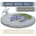 NAT & Jules Floral Colorful Dimensional Indoor Outdoor 12 inch Round Cast Resin Decorative Garden Stepping Stone, Patio, Walkway Sculpture Yard Art, Bluebonnet