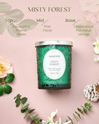M&SENSE Misty Pine Forest Candle, Cracking Wooden Wick Soy Wax, 18oz 100 Hours Long Lasting Clean Burn, Large Fall Candles for Home Scented, Winter Holiday Gifts for Women Christmas