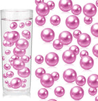 100PCS Dark Purple Faux Pearls Beads for Centerpiece Vases, Vase Filler Faux Pearls, No Holes Filler Beads for Party Anniversary Birthday Wedding Table Decor, 14/20/30mm