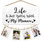Mamaw Gifts Picture Frame Photo Holder for Wall, Birthday Gifts for Mamew Grandma, Thank You Grandmother Mawmaw Gift from Grandchildren Grandkids Hanging Photo Display