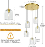 Modern Gold Pendant Lights Kitchen Island Ceiling Chandelier Indoor Crystal Hanging Light Fixtures for Dining Room Kitchen Living Room Bedroom（5Light）