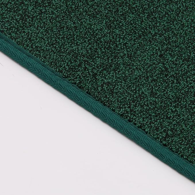 Area Rug with Non Slip Rubber Backing, Washable Soft Floor Carpet for Living Room, Kitchen, Entryway Indoor, Bedroom, Laundry, Low Pile Area Rugs, Solid Color with Pointillism Style (Green, 3' * 5')