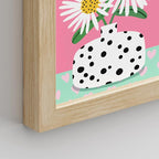 SIGNWIN Framed I'm a Barbie Girl in The Barbie World Wall Art, Set of 4 Heart, Chrysanthemum Illustration Wall Decor Prints, Preppy Room Decor Wall Décor for Living Room, Bedroom - 12"x16" Natural