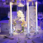 Foaincore 36 Pcs Candlestick Holders Bulk 2.36 Inch Taper Candle Holders Small Glass Candle Holder for Wedding Table Centerpiece Party Decoration (Clear)