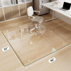 Glass Chair Mat 46" x 55" Heavy Duty Tempered Glass Mat, Office Glass Floor Mat with Round Corner and Polished Edge for Smooth Glide, Carpet Hardwood Floor Protector
