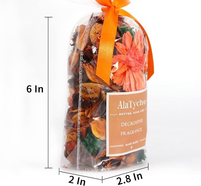 Fall Potpourri Bags, Citrus Orange Scented Potpourri Bowl Filler, Autumn Decorative Dried Flower,Vase Filler,Home Fragrance Sachet, Thanksgiving Decor,Gift-Mini