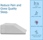 24-Inch Leg Support Pillow, Full Foam Top, Legs and Back Support for Acid Reflux, Foam Incline, Multi-Purpose, Comfortable, Increases Blood Flow, Promotes Breathing, White