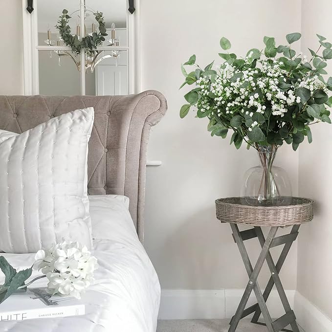 5pcs Eucalyptus Stems & 6pcs Babys Breath Artificial Flowers Faux Greenery Bouquets for Wedding Table Centerpiece Home Decor