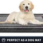 PURRUGS Dirt Trapping Door Mat 24" x 60", Non-Slip/Skid Machine Washable Entryway Rug, Shoes Scraper, Area Rug, Super Absorbent Welcome Mat for Muddy Wet Shoes and Paws, Light Grey & Dark Grey