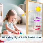 Beautyhero Window Privacy Film, Frosted Reeded Glass Cling with 3 Tools, 3D Decorative Coverings with UV Blocking, Static Cling Tint for Bathroom Doors Cabinet