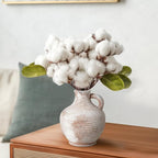 Sunddo 6 inch Rustic Ceramic Flowers Vase, Terracotta Pottery Small Vase with Handle, Farmhouse Decor,Table, Living Room, Bathroom, Shelf, Mantel Decor Brown