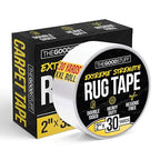 Double Sided Rug Tape [2 Inch x 30 yd] Carpet Tape for Securing Area Rugs to Carpets, Laminate, and Hardwood Floors, Easy to Remove and Restick Without Residue or Damage to Rug or Floor