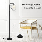 BoostArea Standing Lamp with Glass Shade, Modern Industrial Floor Lamp with Foot Switch, Bright 6W LED for Living Room and Bedroom