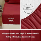 CozyLux Full Size Comforter Sets Dark Red, 7 Pieces Bed in a Bag, Red Comforter Full Size, All Season Bedding Sets with Stitch Quilted Comforter, Flat Sheet, Fitted Sheet, Pillowcases