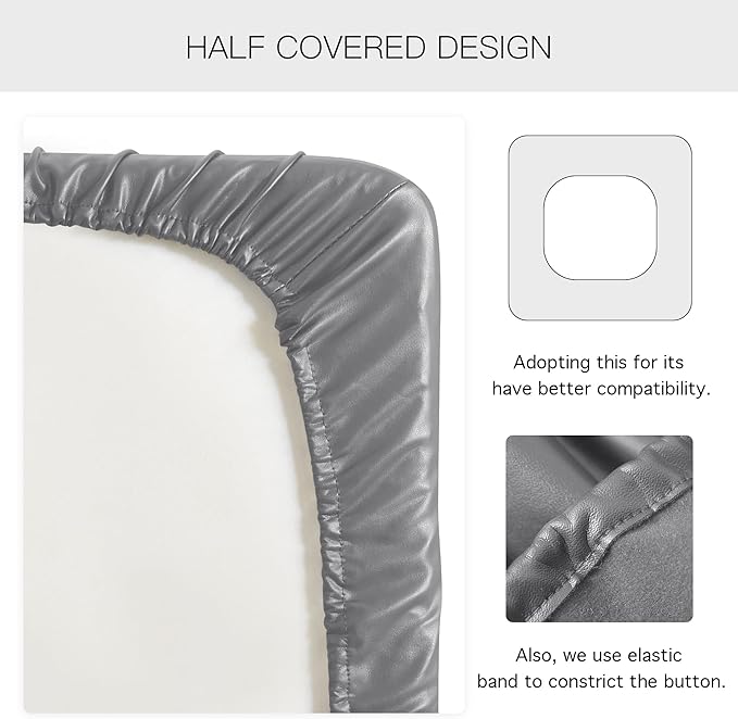 Yates Home PU Leather Couch Sofa Cushion Slipcover Water-Proof Elastic Chair RV Seat Covers Loveseat Sofa Furniture Protector Slip Cover for Seater Replacement in Living Room（Sofa, Light Gray）