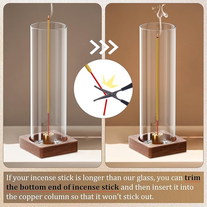 2 Pack Incense Holder for Sticks, Insence-Stick Holder Ash Catcher with Removable Glass, Anti-Ash Flying Mess-Free Incense Burner, Perfect for Meditation Yoga Relaxation, Home Decor