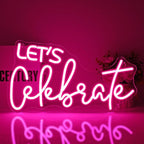 Let's Celebrate Neon Sign Led Neon Lights Neon Signs for Wall Decor Light Up Sign for Birthday Party Club Gift