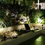 4-Spotlight Mini 50X Solar-Powered LED Spotlight (Cool White LED), Black Finish, Outdoor Garden Yard Landscape Downlight