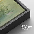 SIGNFORD Framed Canvas Print Wall Art Set Whimsical Green Wildflower Illustration Modern Art Decorative Nordic Nature for Living Room, Bedroom, Office - 24"x36"x2 Black