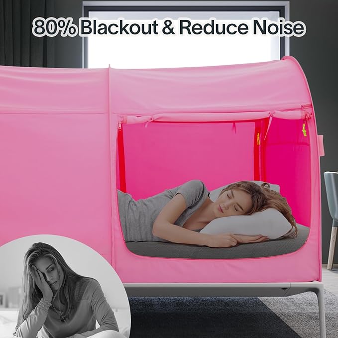 LEEDOR Bed Tent Dream Tents Bed Canopy Shelter Cabin Indoor Privacy Warm Breathable Pop Up Twin/Full/Queen for Kids and Adult Patent Pending(Mattress Not Included)