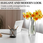 Thenshop 10 Pcs Glass Flower Vases for Centerpieces 8.4" Tall Modern Style Vase Bulk for Bouquet for Home Wedding Party Table Decor House Gifts(Clear)