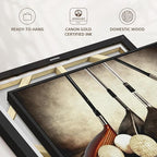 ElephantStock Golf Sets Wall Art - Horizontal Framed Canvas - 1-Piece Mancave Wall Decor - Photography Sports Canvas Print - Yellow and Brown Decor for Wall - 13" X 9"