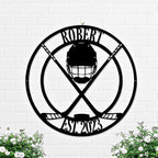 Custom Hockey Medal Holder - Personalized Hockey Wall Sign, Medal Hanger Display Rack with LED Light, Hockey Decor for Boys, Man Cave, Players, Coaches, Fans Gift