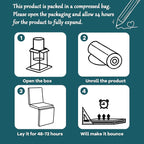 HOMBYS 3-in-1 Recliner Seat Cushion with Lumbar Support Pillow & Footrest, Multi-Functional Adjustable Height 2" to 6" for You to Choose, Non-Slip Memory Foam Chair Cushion for Elderly, Black