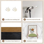 Bwodke Boho Wall Art, Framed Abstract Wall Art, Botanical Canvas Wall Decor, Mid Century Plant Leaf Geometric Pictures Set of 3, Minimalist Paintings, for Bedroom Living Room Bathroom 12"x16"