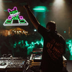 Cat DJ Player Neon Sign Dimmable DJ Player Led Neon Light for Wall Decor USB Powered Cool Neon Light Sign for Bar Party Man Cave Bedroom Art Wall Decoration